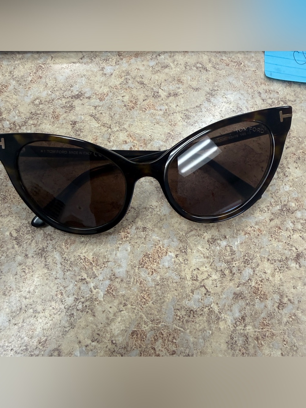 Tom Ford Tortoise Cat-Eye Sunglasses with Dark Brown Lenses 53-19